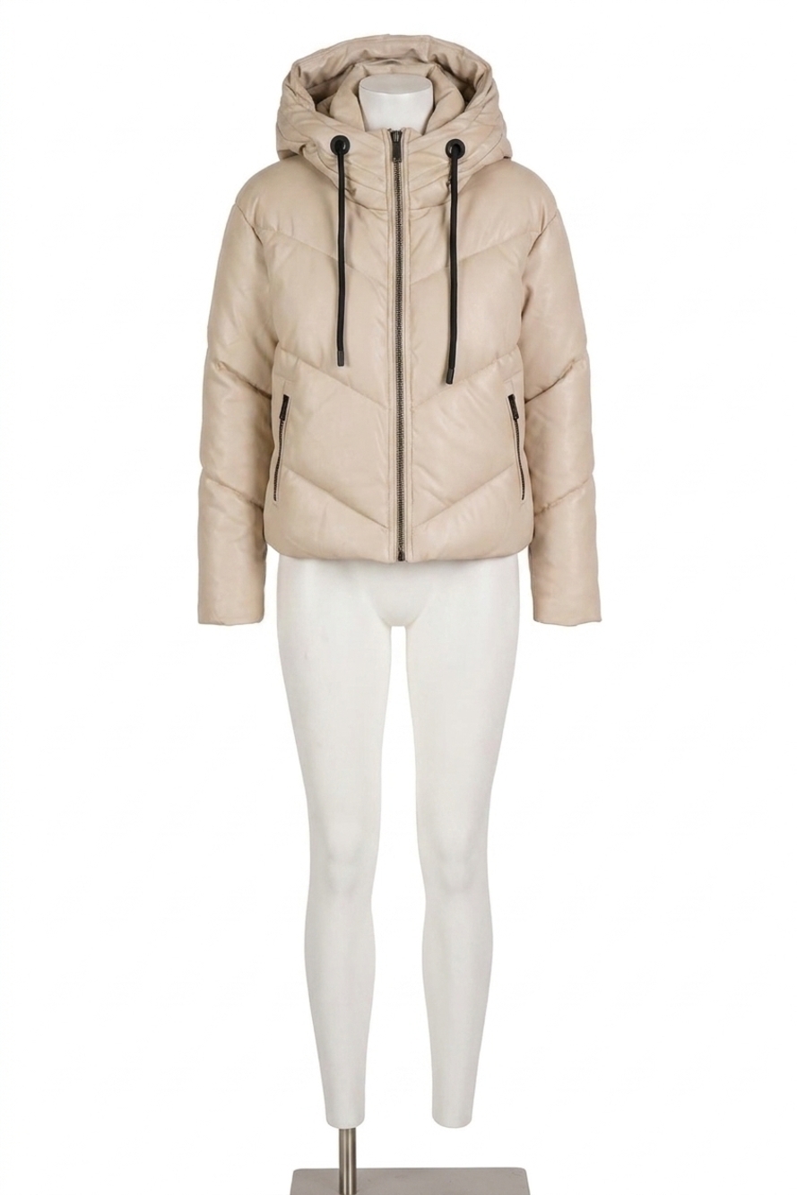 NEW LOVE TOKEN puffer jacket in beige